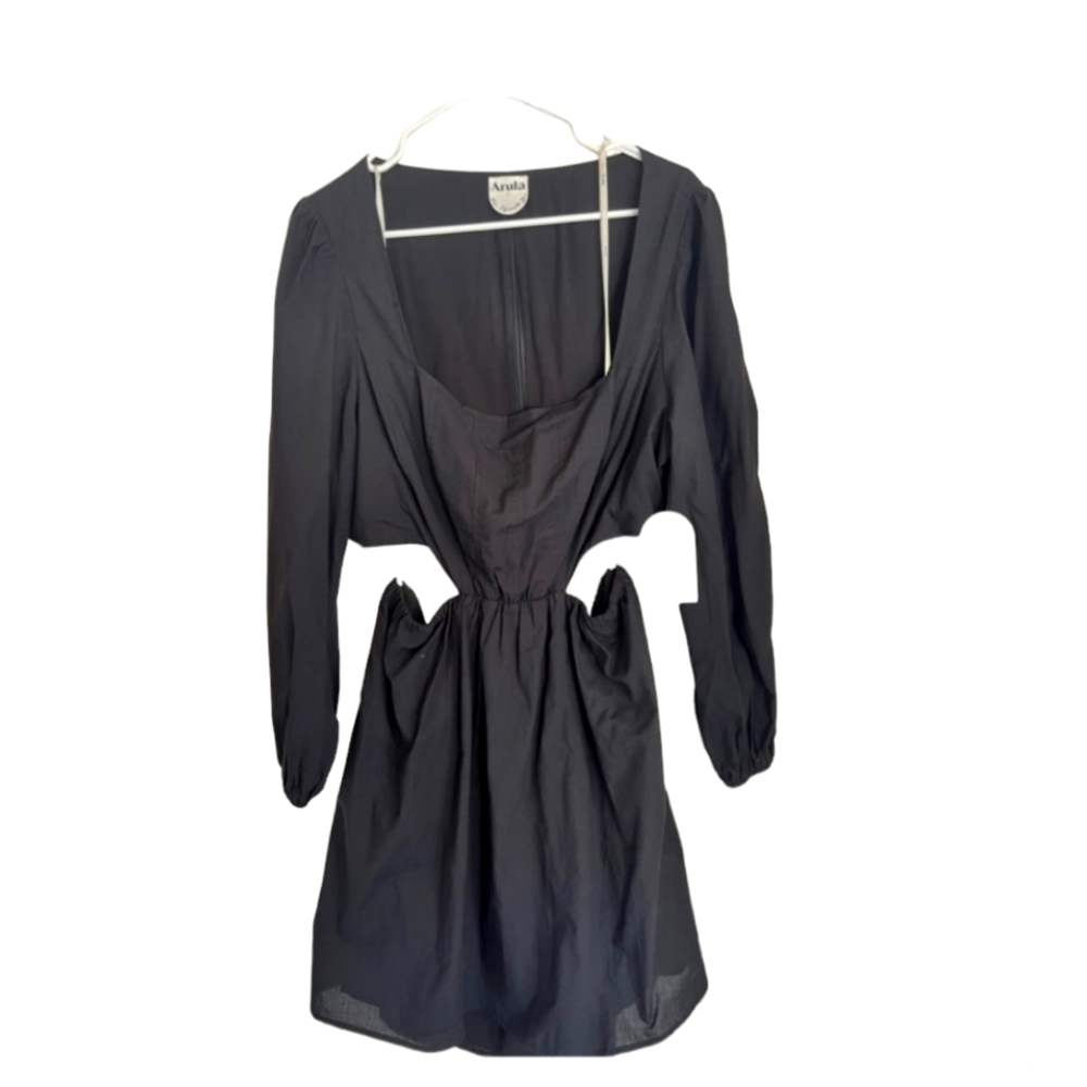 ARULA NWT Plus Size Cutout Size XL Black Long Sleeve Dress Elasticated Waist